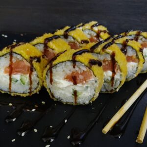 Панк-рол з лососем та вугрем